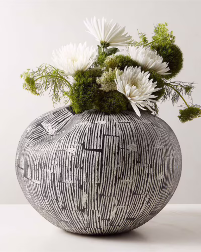 Moe Black and White Ceramic Vase